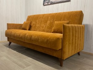 Диван Престиж-3 НПБ, велюр Sensey terracotta в Кизеле - kizel.магазин96.com | фото