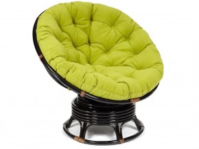 Кресло-качалка Papasan w 23/01 B с подушкой Antique brown, флок Олива в Кизеле - kizel.магазин96.com | фото