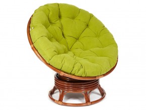 Кресло-качалка Papasan w 23/01 B с подушкой Pecan, флок Олива в Кизеле - kizel.магазин96.com | фото