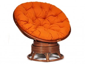 Кресло-качалка Papasan w 23/01 B с подушкой Pecan, ткань Оранжевый в Кизеле - kizel.магазин96.com | фото