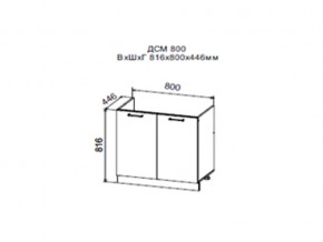 Шкаф нижний ДСМ800 под мойку в Кизеле - kizel.магазин96.com | фото